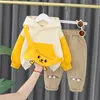 Kleidung Sets Winter Jungen Warme Plüsch Hoodies Hosen Baby Mädchen Säuglings Kleidung Cartoon Kinder Outfits Outdoor Kinder Sportswear