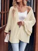 Women's Blouses Autumn And Winter Fashion Product Solid Color Casual Flare Sleeves Knitted Cardigan Top