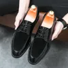 Fashion Dress Wedding Blue Prom Party Pointed Toe Business Leather for Men Formal Shoe Male Office Derby Shoes
