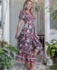 Party Dresses AYUALIN Vintage Deep V Neck Wrap Dress Summer Cotton Rayon Floral Printed Maxi Women Robe 2024 Boho Beach Long Vestidos