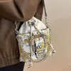 Ny 2024 Fashion Printed One Cross Shoulder Bag Western Small Square Atmosphere Versatile Handheld Women's Handbag