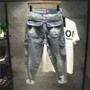 Autumn Men Vintage Wash Denim Jeans Slim Stretch Brand Trousers Men Light Blue Fashion Men's Clothing Pencil Pants 240108