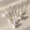 Pinces à cheveux en céramique, épingles de mariée à fleurs, accessoires de mariage, couvre-chef fait à la main pour femmes, bijoux pour filles