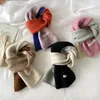 Koreansk stil vinter varm ull halsduk för kvinnor design randig elastisk stickad halsdukar kvinnlig bandana tjock halsduk sjal 240108