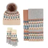 Ball Caps Autunno inverno guanti a maglia sciarpe cappello cappello da cappello Scarf Set Women Men