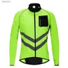 Rowerowe koszulki Zestawy Wosawe Refleksyjne rowerowe wiatrówki Mężczyźni MTB Bike Moto Płaszcz Windproof Cam Cycling Ubrania Jerseyl240108