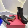 2024SS Najnowsze buty kostki luksusowy designer klasyczny burek z suwakiem platforma pięty buty 100% Cowskin 15,5 cm Wysokie obcasowe but 35-42