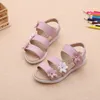 Sandales pour enfants filles plate-forme chaussures princesse fleur enfants bébé chaussures d'été 21-30 Beige rose chaussures souples mode 240108