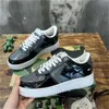 Bapestar Sta Low-top M1 Moda Scimmia Scimmia Forma Scarpa in pelle Scarpe classiche Medicom Toy Camo Bapestass Sk8 35-46