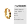 Hoop Earrings Multicolor Gold Plated Hoops For Women Copper CZ Crystal Circular Connection Huggie Lucky Jewelry Gifts Ersq22