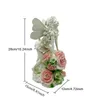 Nordic Girl Bouquet Solar Flower Fata Ornamento in resina Statua da giardino esterna Accessori decorativi artigianali 240108