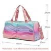 Coloré femmes sac de sport voyage sacs de fitness pour chaussures en plein air épaule sport étudiant sac quotidien sec humide sacs à main Duffel Yoga Pack 240108