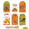 Other Festive Party Supplies Happy Thanksgiving Tags With String 60Pcs/Set Maple Leaf Pumpkin Printed Fall Wrap Label Bag Favors D Dhqgy