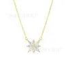 Ubp0 Designer Tiffanyset Strands Strings High Edition t Family Eight Point Star Diamond Necklace met 18k echt goud op wit koper voor dames Fashionab