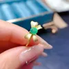 Cluster Rings Natural Emerald For Women Silver 925 Jewelry Luxury Gem Stones 18k Gold Plated Free Shiping Items