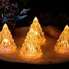 1PC Crystal Mini Christmas Tree Light - Flameless LED Electronic Candle Night Light for Home Decor and Bar