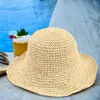 Wide Brim Hats Women Holiday Vacation Beach Sun Protection Summer Autumn Drooping Portable Handmade Travel Foldable Straw Hat Retro