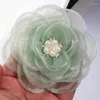 Dekorative Blumen, 4 Stück, 9,8 cm, Seidenperle, Brennkante, Stoff, künstlich, für Hochzeitskleid, Hüte, Halskette, Hausschuhe, Dekoration, Brosche, DIY