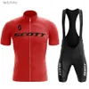 Maglia da ciclismo Set Scott Bicycles Maglia da ciclismo Set MTB Uomo Ciclismo Maillot Maglia da ciclismo estiva Pantaloncini con bretelle Tuta Triathlon Abbigliamento da mountain bikeL240108