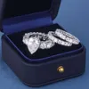 Benutzerdefinierte Damen Luxus S925 Silber 9k 10k 14k 18k Gold 5ct Birne Moissanit Labordiamant Hochzeit Verlobungsband Ring für Frauen