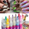 12pcsSet stylo à dessin pour ongles Graffiti peinture Liner brosse étanche UV Gel vernis à ongles décoration bricolage 3D outil de ligne abstraite 240106