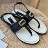 channel French designer sandals Women Slippers Clip Toe Flat Sandals Summer T Tied Ladies Shoes Beach Casual Woman luxury Flip Flops Fashion Female Leather Footwear