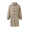 Trench coat para mulheres elegante blusão com capuz casaco de inverno solto outwear estilo coreano abrigos para mujeres 240108