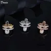 Der Luxusring von Donia Schmuck übertrieben übertriebene Kupfer mit drei Ringen voller Zirkone Europäischer und amerikanischer kreativer Designergeschenke