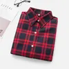 Women's Blouses 2024 Fine Casual Women Long Sleeve Checked Shirts Ladies Cotton Red Black Flannel Plaid Shirt And Tops Fresh Female Clothes