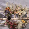 Decorative Flowers Simulated Flower Smile Dry Burned Rose Bouquet Home Decoration Hand Held Wall Artificial Asparagus MW57894