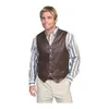 European Business Men's Vest Fashion Casual Retro Solid Color Vneck Button Western Sleeveless Suit Vest 240108