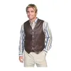 Gilet pour hommes d'affaires européens, mode rétro décontracté, couleur unie, col en V, boutons, gilet de costume occidental sans manches, 240108