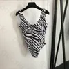 Zebra baskı tek parça mayo kadınlar seksi sırtsız mayo moda yaz plaj kayış bikini