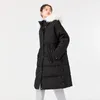 コートセミールダウンジャケットの女性ロングフード付きファーカラー2021冬の新しいルーズウエスト厚のパンジャケット韓国語バージョン
