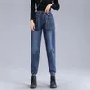 Women's Jeans Women Big Size 25-38 Streetwear Jogger Denim Pants Korean Elastic High Waist Baggy Harem Casual Vintage Straight Vaqueros