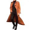 Trenchs pour hommes Mode Hommes Trenchcoat 2024 Long Coupe-vent Casual Manteau Solide Couleur Manches Streetwear Hommes Pardessus Tops