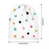 Bérets Coloré Polka Dots Abstrait Multicolore Bonnet Chapeau Casual Ski Skullies Bonnets Pour Hommes Femmes Chapeaux À Tricoter Head Wrap Cap