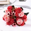 Fleurs décoratives artificielles 11,6 pouces hortensia en soie avec tiges pour bricolage mariage bouquet de mariée fête bureau maison table centres de table plante