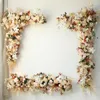 Fleurs décoratives Luxurychampagne Mur Suspendu Triangle Fleur Arrangement Floral De Mariage Toile De Fond Arche Décor Artificielle Rangée BanquetEventParty