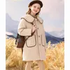 Giacche Ragazza Top Autunno Inverno Cappotto di lana stile preppy Bambino Solido Pesante trapuntato Cappotto di media lunghezza Abbigliamento per bambini Cappotti