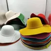 Berets multi cor fedora chapéu para mulheres encaracolado arco eave feltro grande borda festa redonda chapéus sombrero hombre feminino clássico