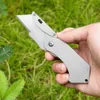 Coltello Coltello pieghevole portatile Attrezzatura di sopravvivenza multifunzione EDC Elettricista Tasca multiuso Taglierina di carta con 5 pezzi Lame Utensili manuali