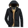 Mens Casual Winter Jacket Fleece and Thick Youth Outdoor Waterproof Windbreaker Quick Dry Coat Hooded Menswear 240108