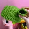 Berets Green Knit Beanie Hat Balaclava Women Autumn Winter Knitted With 2 Antennas Picture Props