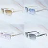 Sunglasses Men Genuine Buffalo Horn Glasses Rimless White Black Buffs Square Women Carter Sunglass Shades Fill Prescription X0716325z