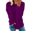 Frauen Hoodies Frauen Frühling Sweatshirt Lose Beiläufige Lange Ärmel Rundhals Einfarbig Sweatershirt