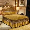 3 Pcs Bedding Set Luxury Soft Bed Spreads Heightened Bed Skirt Adjustable Linen Sheets Queen King Size Cover with Pillowcases 240106