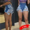 Damskie szorty kobiety seksowne zgrane dżinsowe krótkie dżinsy elastyczne chude bawełniane szorty Hotpants Summer Club High talia rozdarta Jegging workową dziurę Jean YQ240108