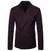 Trajes de hombre traje Homme moda doble botonadura Slim Fit Blazer chaqueta personalizada hombre graduación