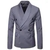 Trajes de hombre traje Homme moda doble botonadura Slim Fit Blazer chaqueta personalizada hombre graduación